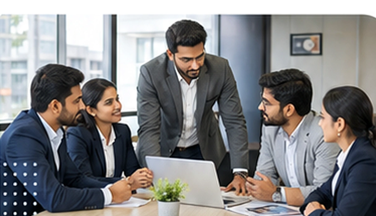 Indian recruitment consultants discussing candidate profiles