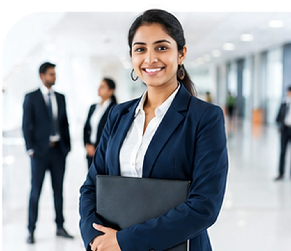 Indian job candidate in a professional office
