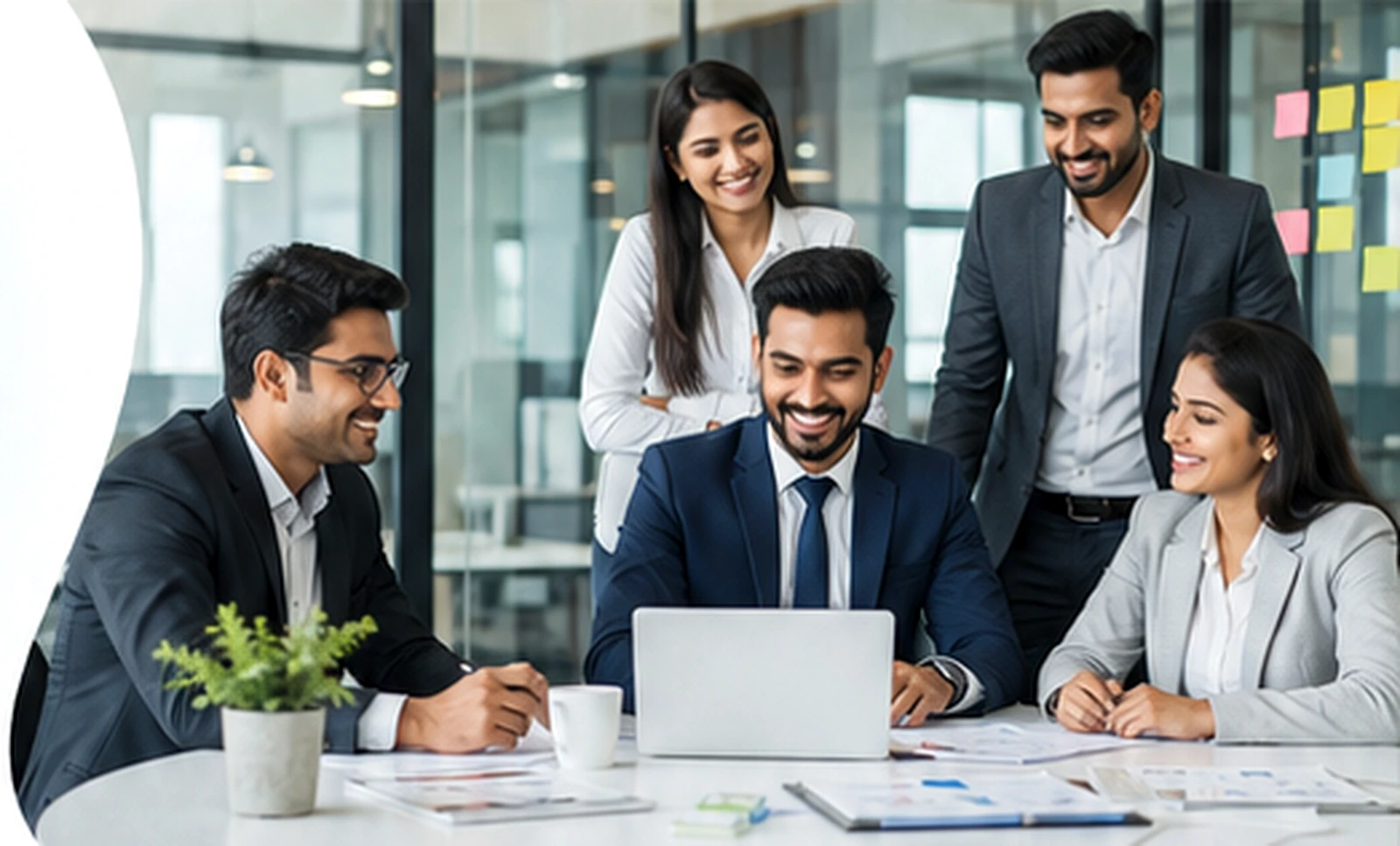Indian corporate recruitment team collaborating in a modern office