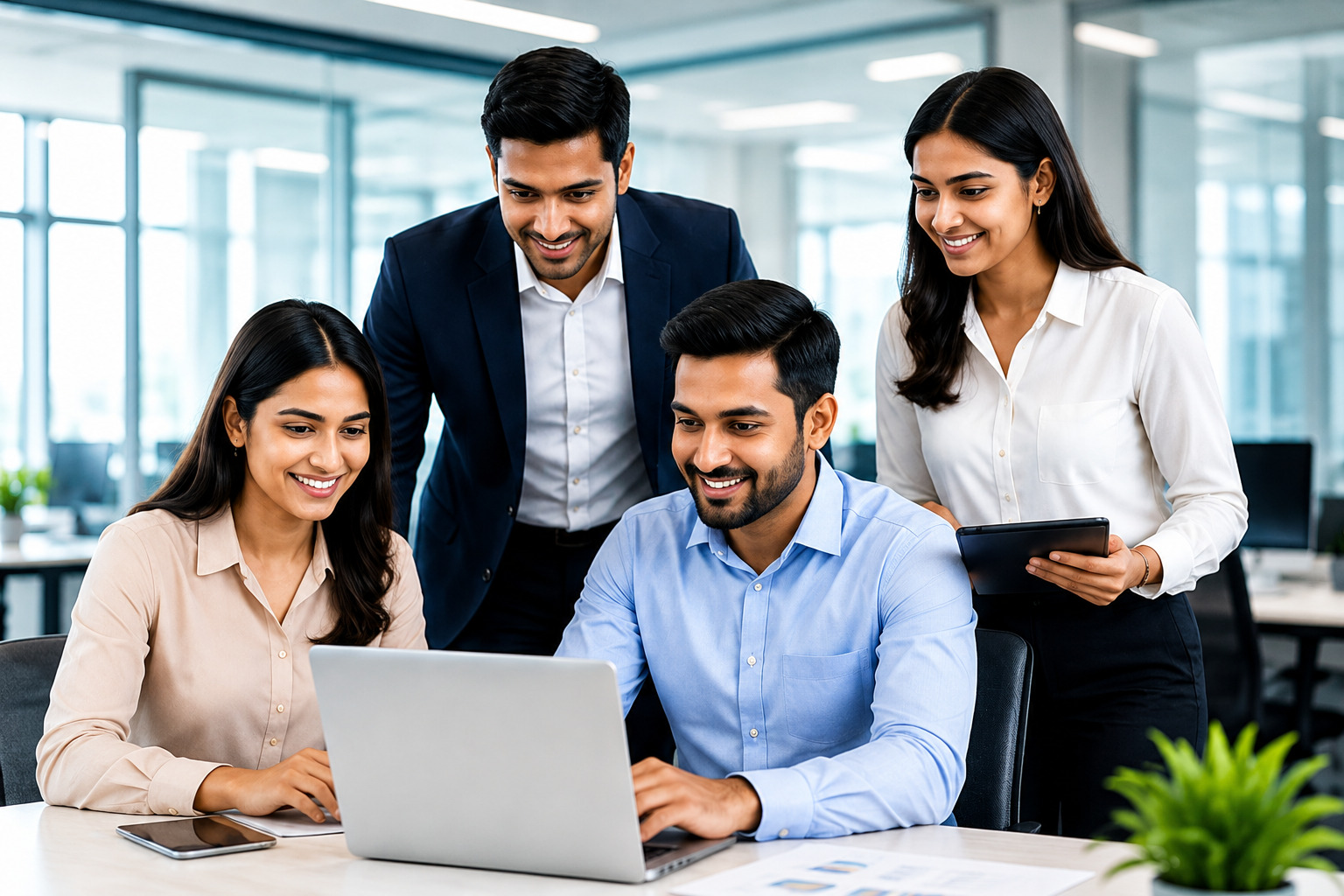 Indian recruitment consultants discussing candidate profiles